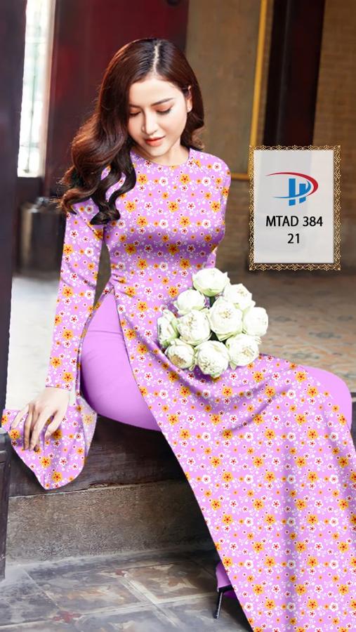 Vải Áo Dài Hoa Nhí AD MTAD384 6